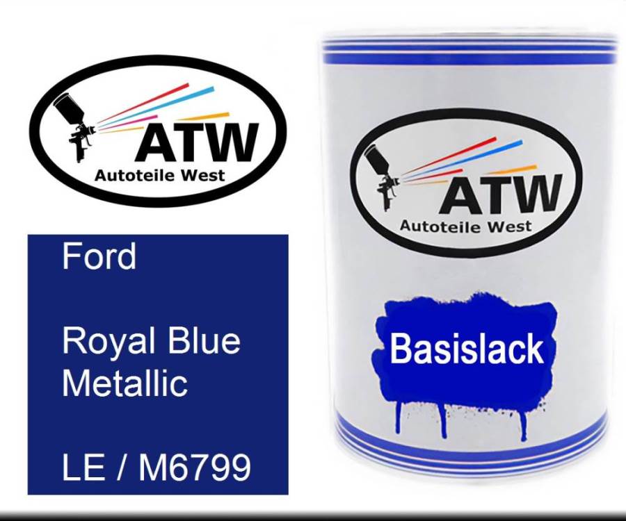 Ford, Royal Blue Metallic, LE / M6799: 500ml Lackdose, von ATW Autoteile West.